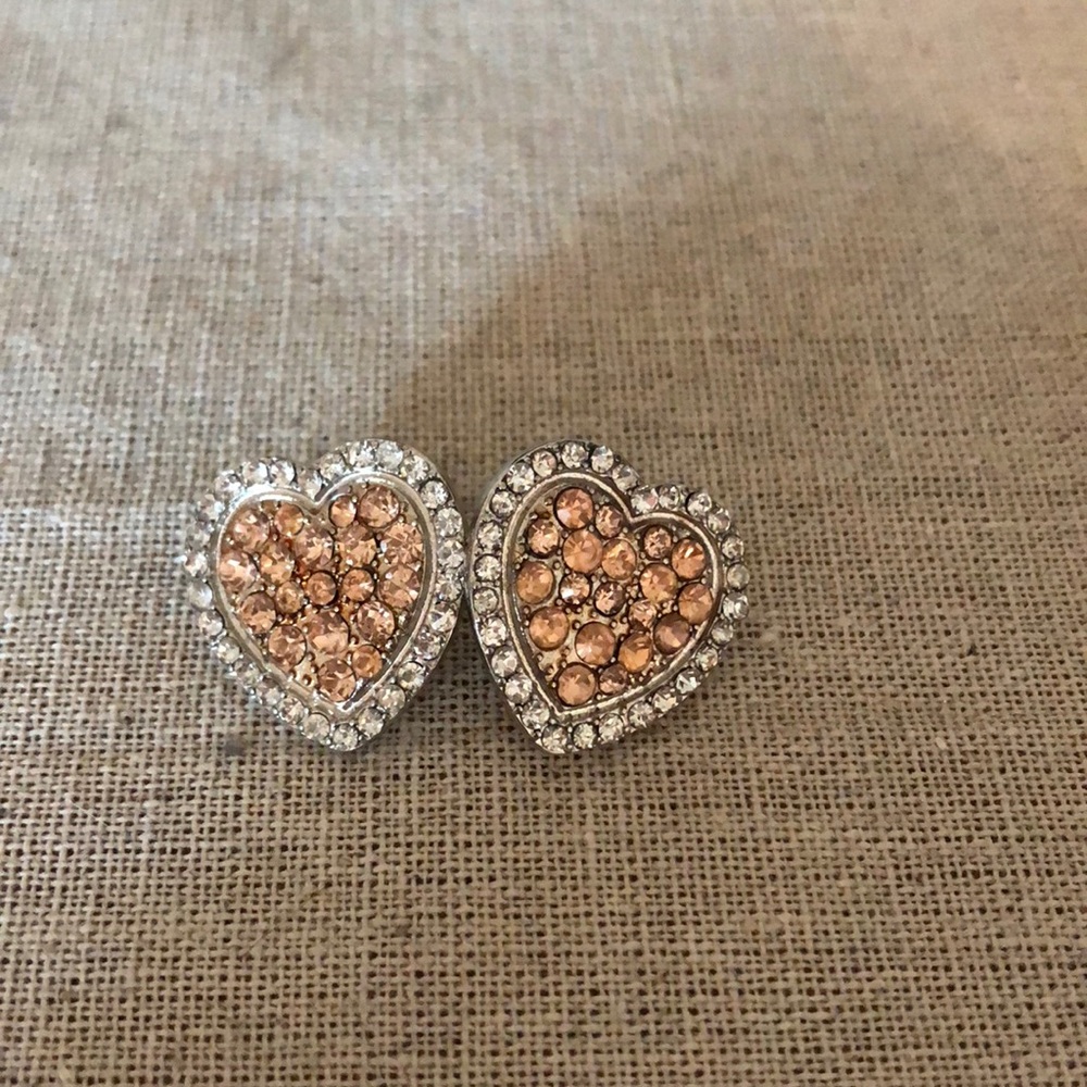 Rhinestone Heart Studs